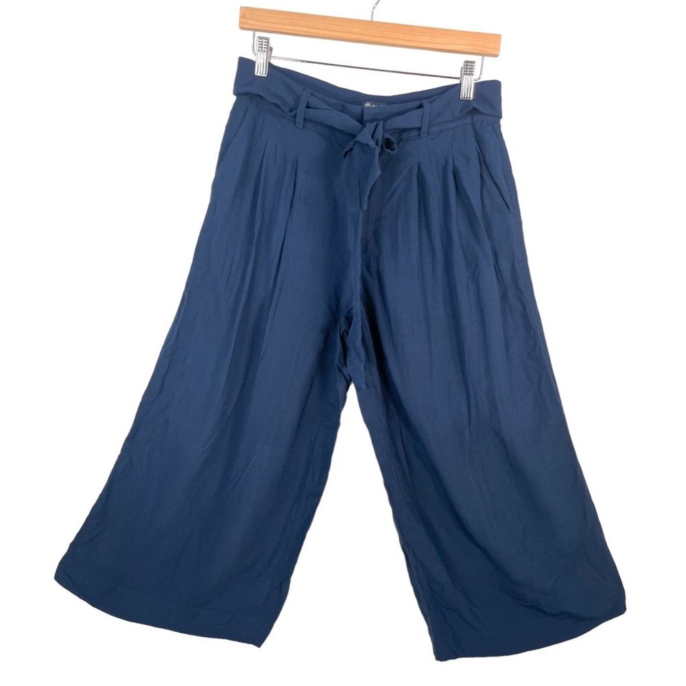 Madewell‎ 1937 Super wide crop flowy chambray pants navy sz 6
